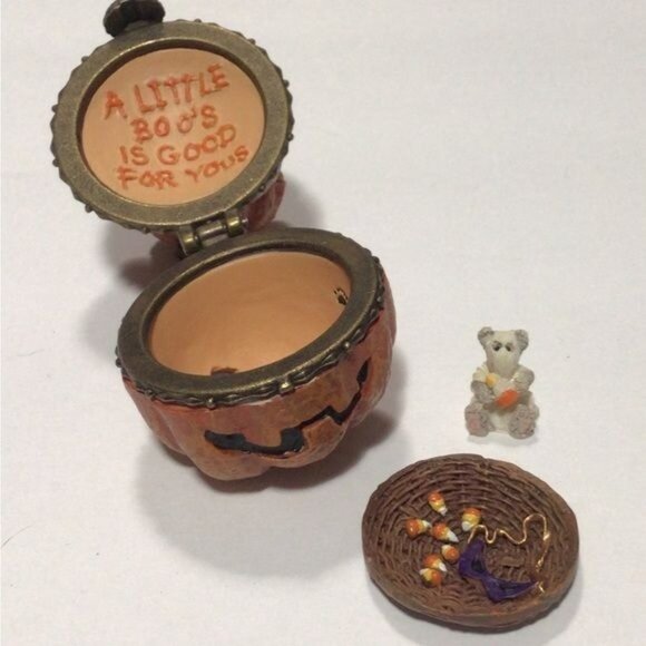 Boyds Treasure Boxes: Whisker's Jack--Lantern w/ Boo Mcnibble Style#392174 - Picture 6 of 11